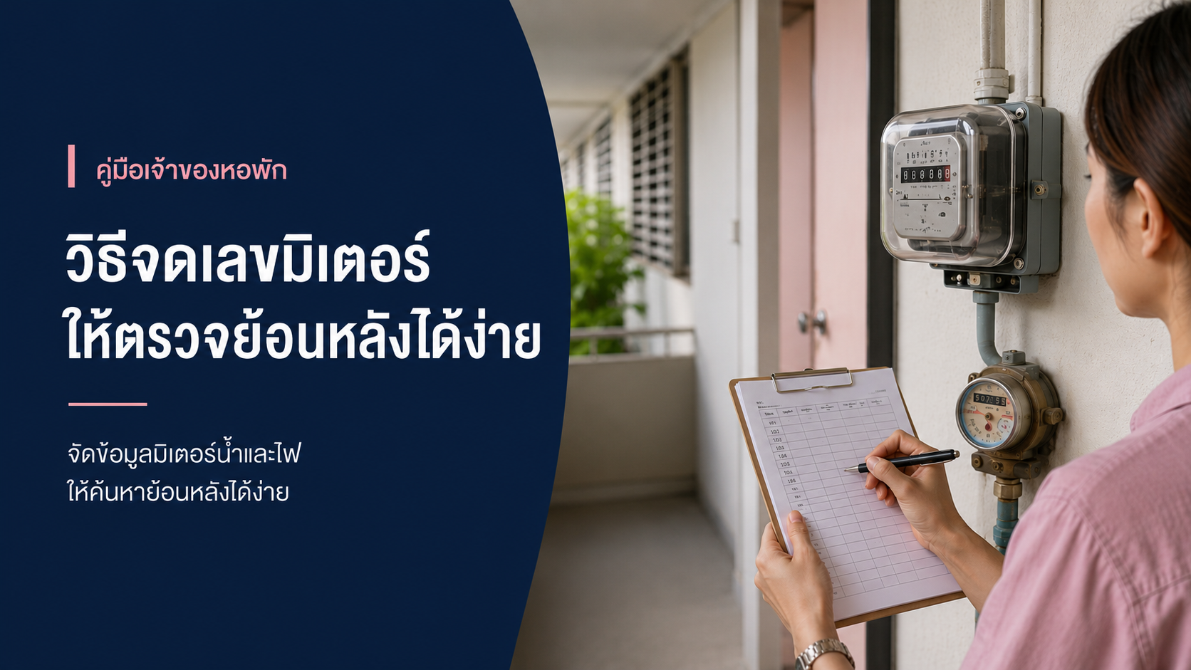 วิธีจดเลขมิเตอร์หอพักให้ตรวจสอบย้อนหลังได้ง่าย