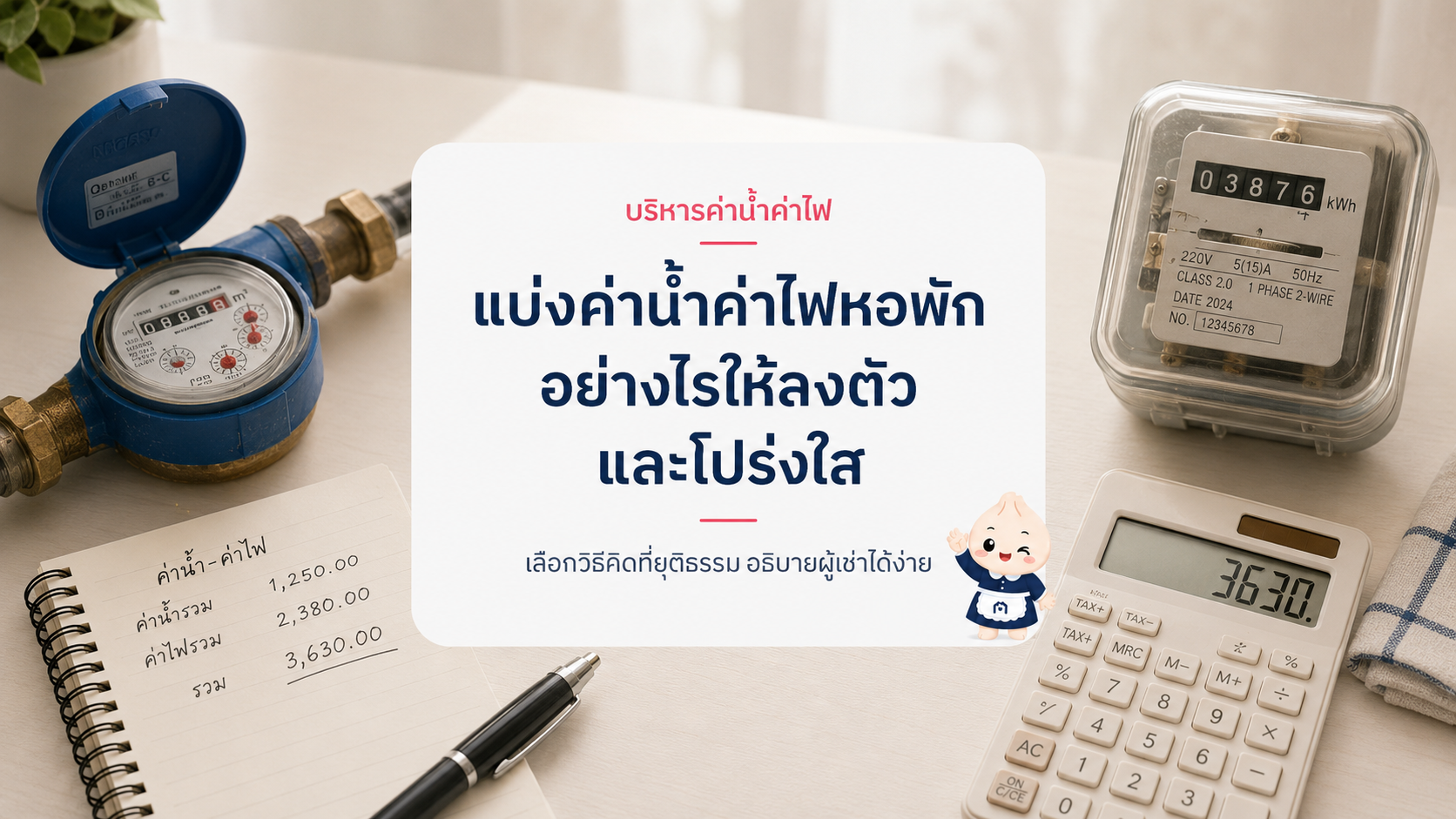 วิธีแบ่งค่าน้ำค่าไฟหอพักอย่างไรให้ลงตัวและโปร่งใส